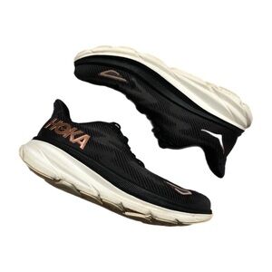 Hoka One One Clifton 9 Shoes Womens Size 9 Black White Running Sneakers